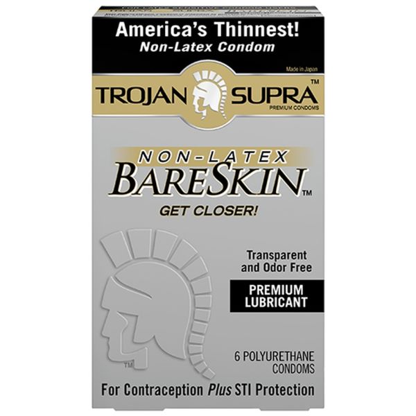 Trojan Supra Bareskin Polyurethane Lubricated Condoms